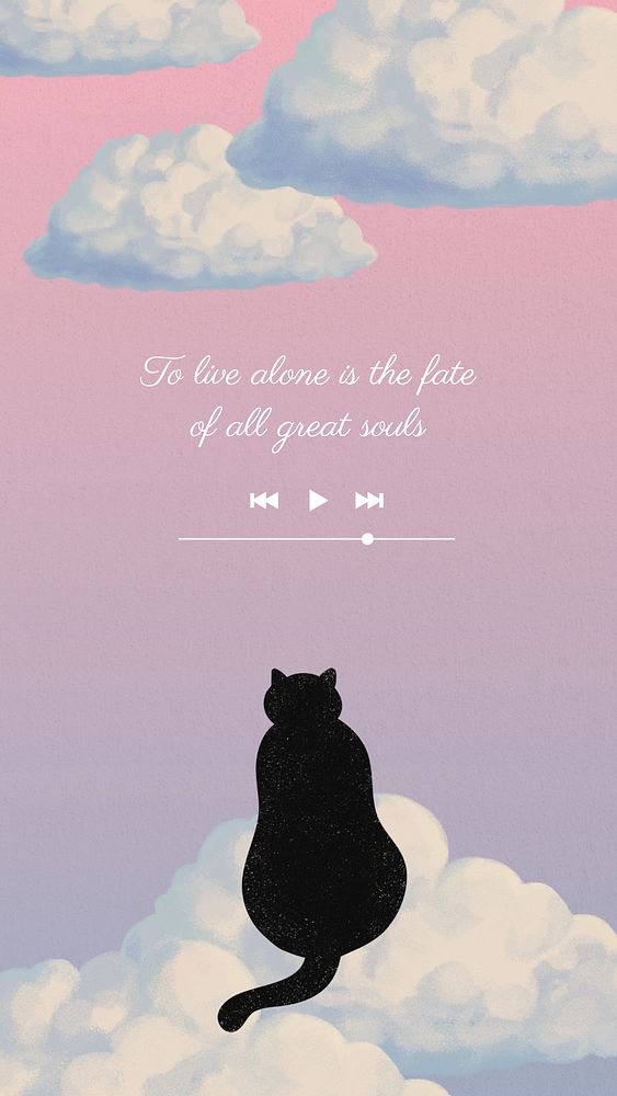 Loneliness quote  mobile wallpaper template
