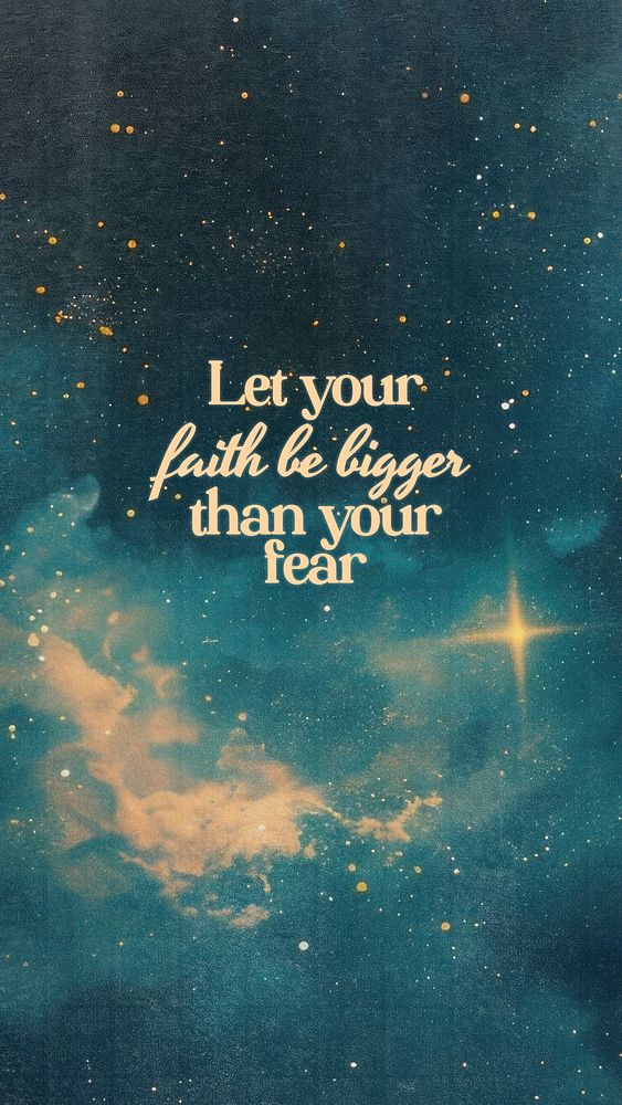 Faith over fear quote   mobile wallpaper template