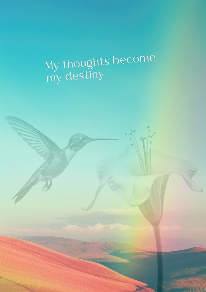 Thoughts & destiny  quote poster template