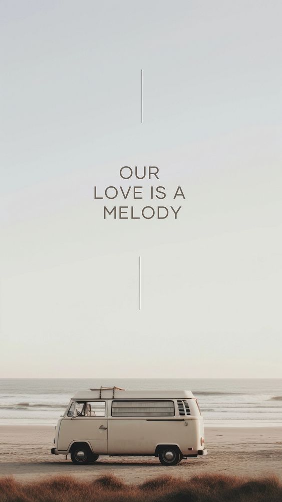 Our love is a melody quote   mobile wallpaper template