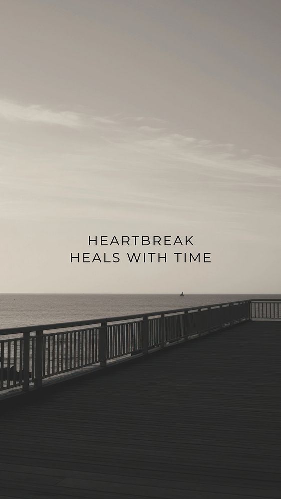 Heartbreaks heal with time quote   mobile wallpaper template