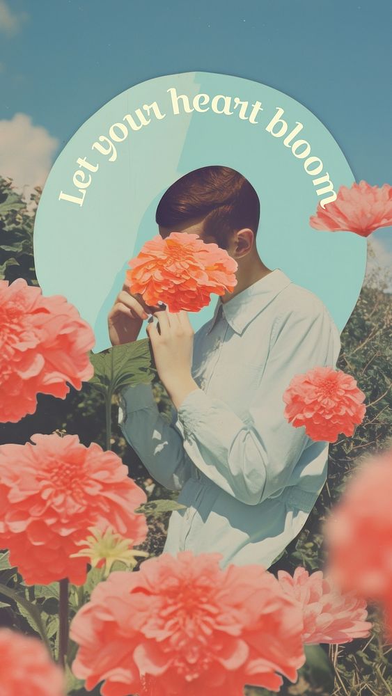 Let your heart bloom quote   Instagram story template