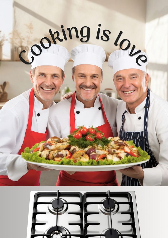 Cooking is love quote poster template