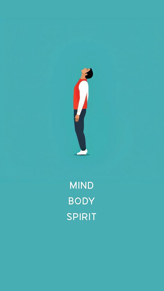 Mind, body & spirit quote   mobile wallpaper template