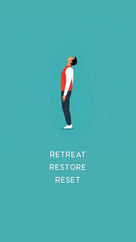 Retreat, restore & reset quote   mobile wallpaper template