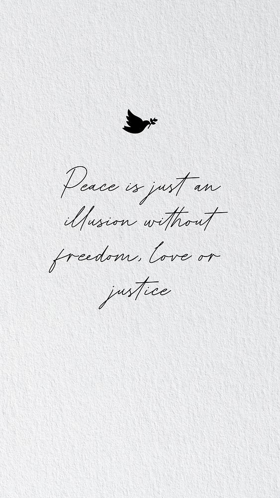 Peace & justice v quote   mobile wallpaper template