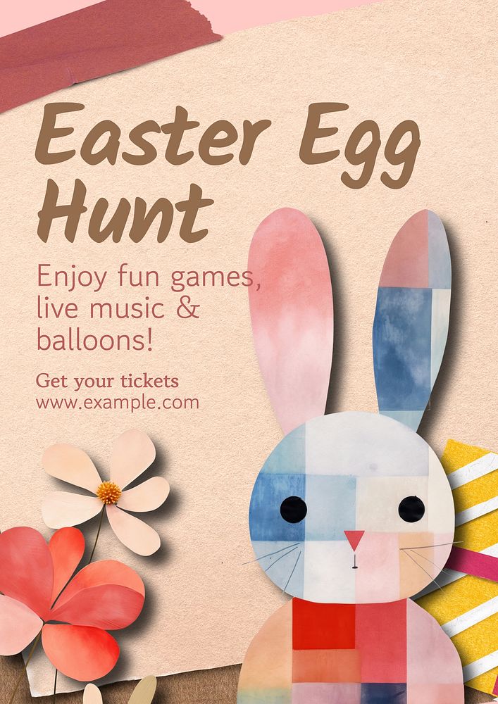 Easter egg hunt  poster template