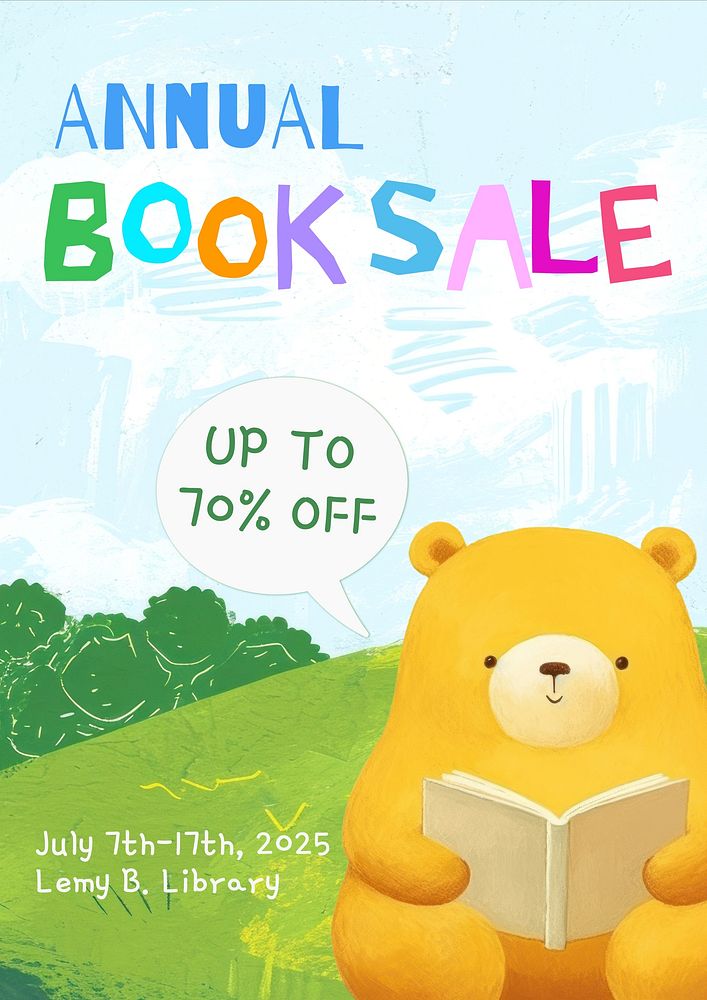 Annual book sale poster template