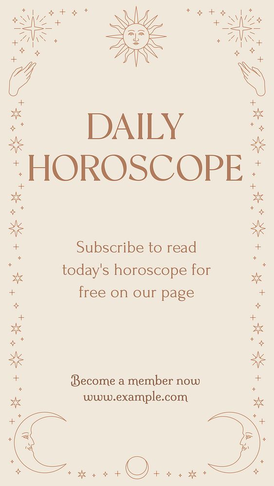 Daily horoscope Facebook story template