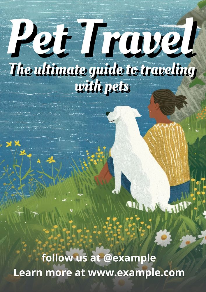 Pet travel poster template