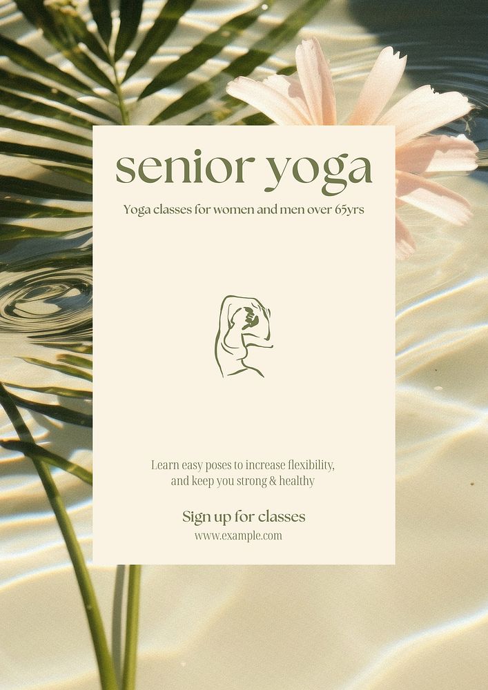 Senior yoga poster template
