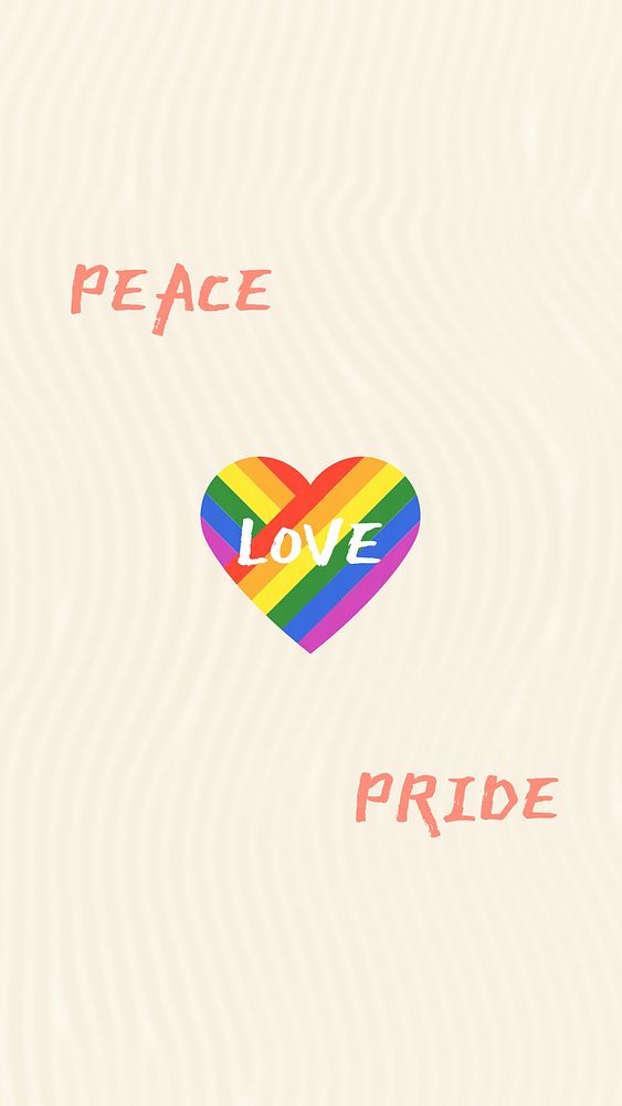Peace love pride quote  mobile wallpaper template