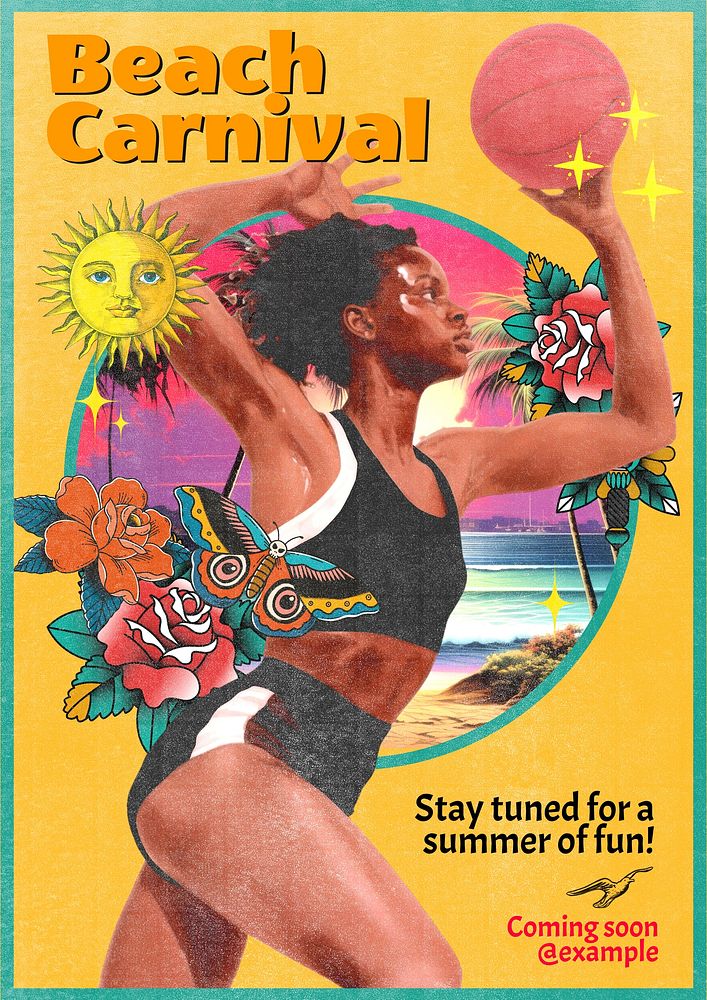 Beach carnival poster template