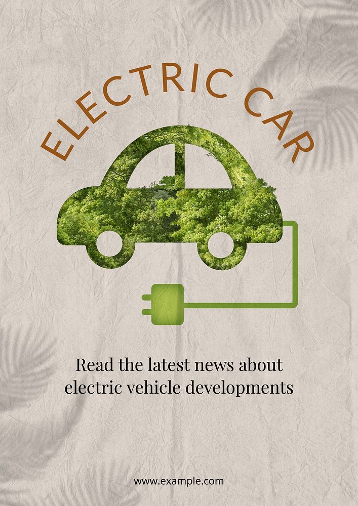 Electric car poster template