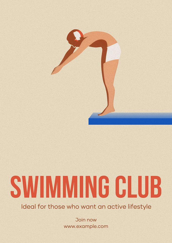 Swimming club poster template