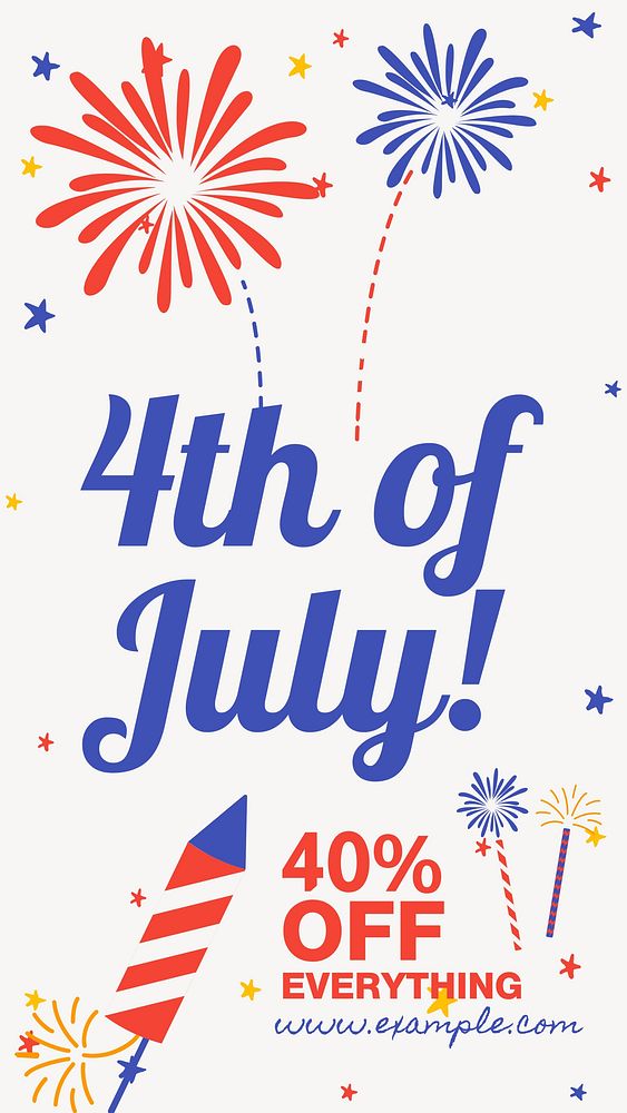 4th of July sale Instagram story template