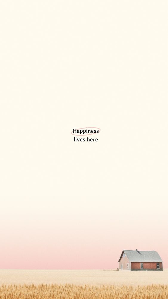 Happiness lives here quote mobile wallpaper template
