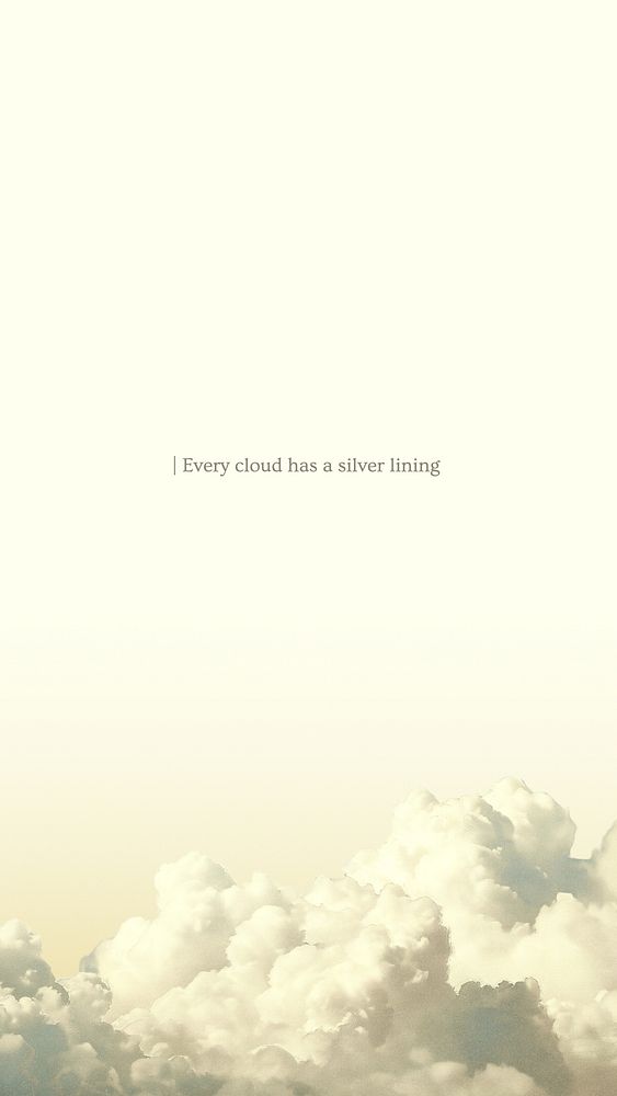 Silver lining quote mobile wallpaper template