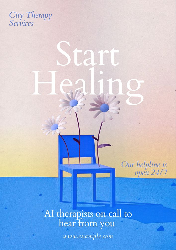 Healing poster template