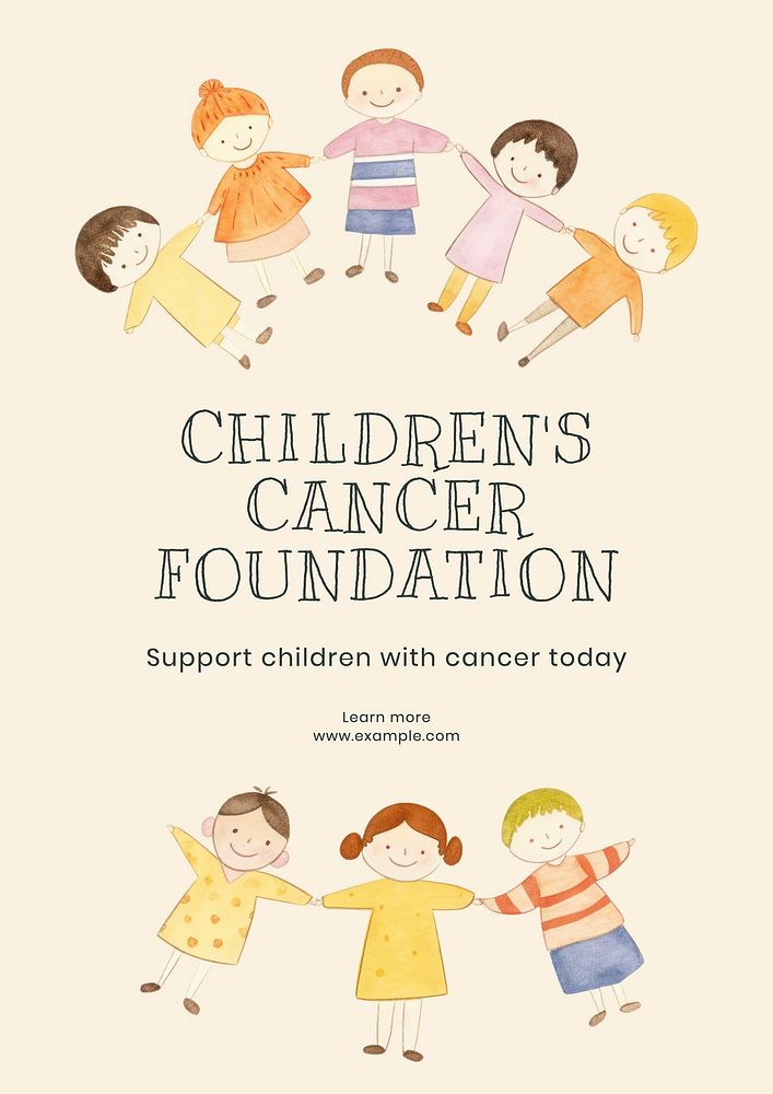 Child cancer charity  poster template