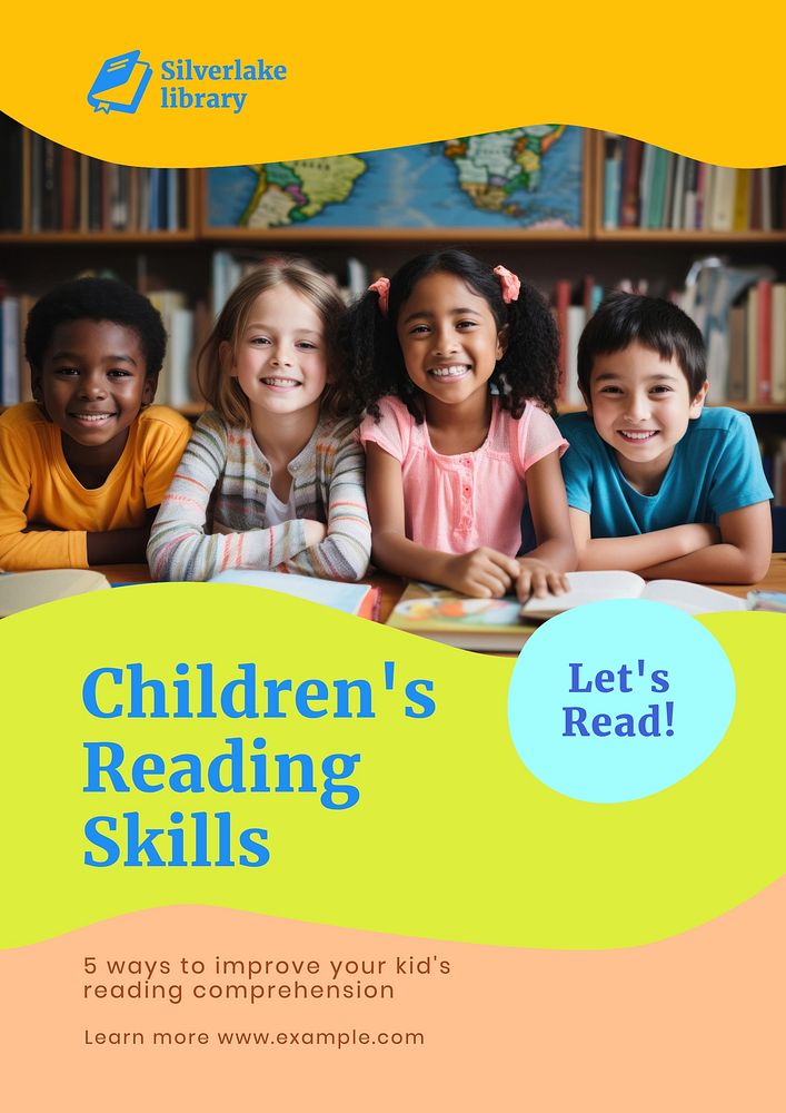 Child's reading poster template