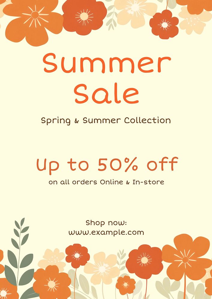 Summer sale poster template