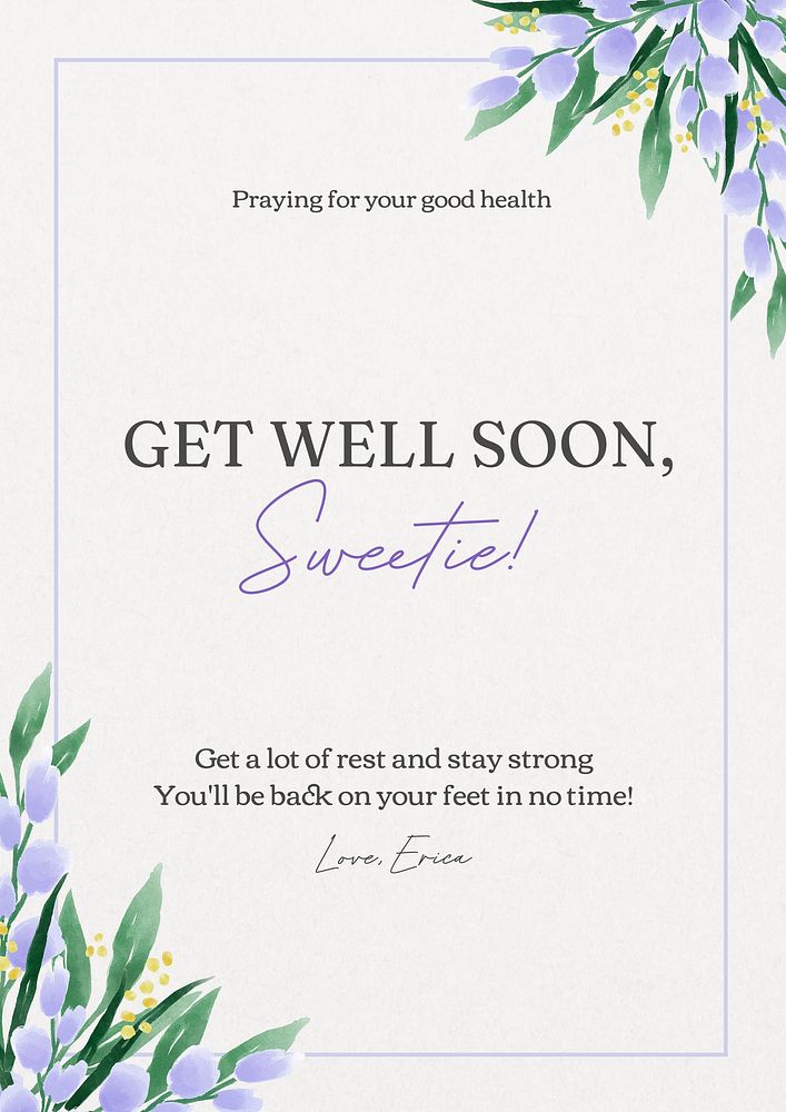 Get well soon poster template