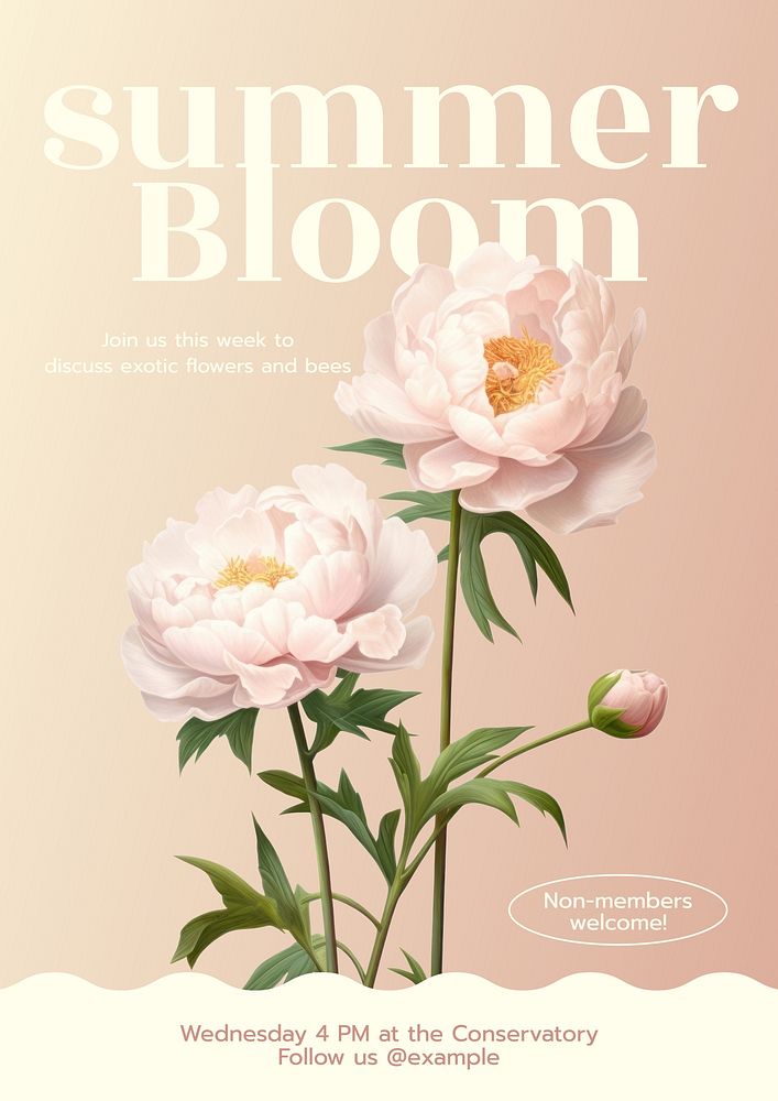 Summer bloom poster template