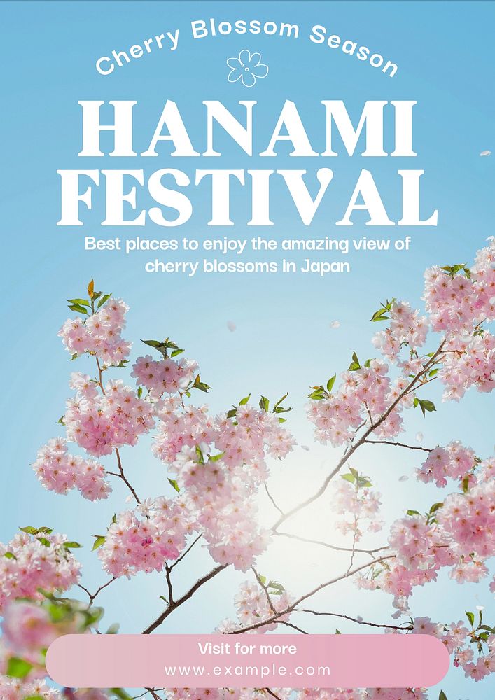 Hanami festival poster template