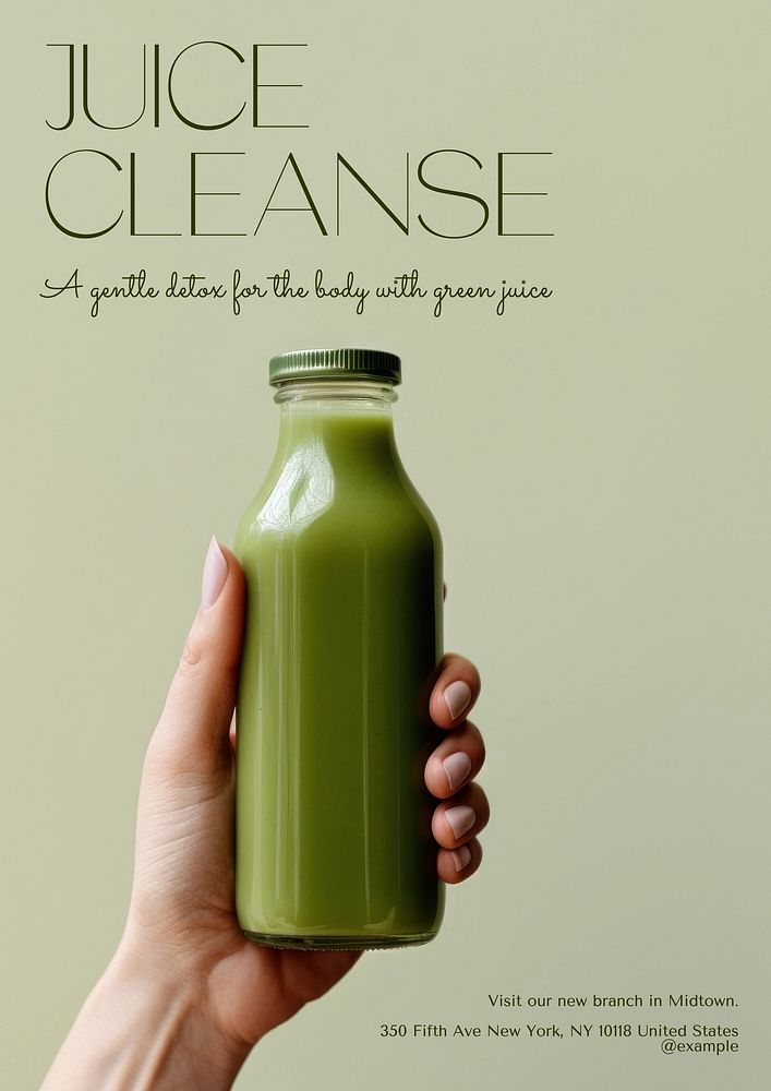 Juice cleanse poster template