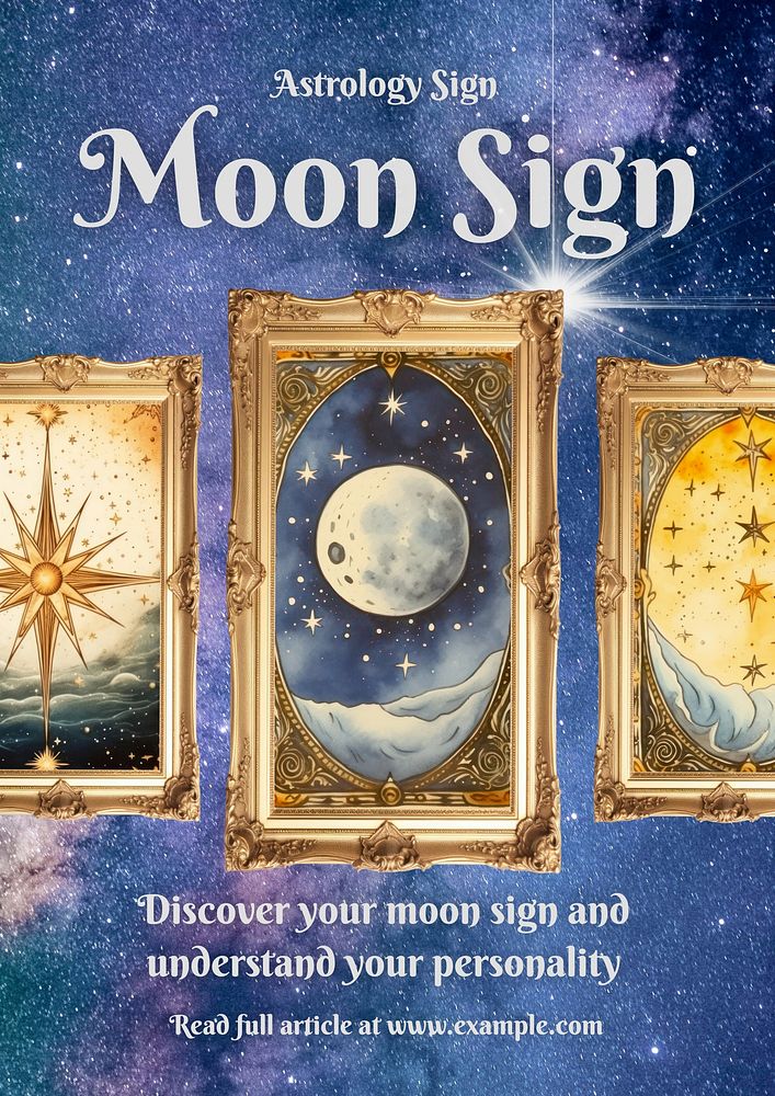 Moon astrology  poster template