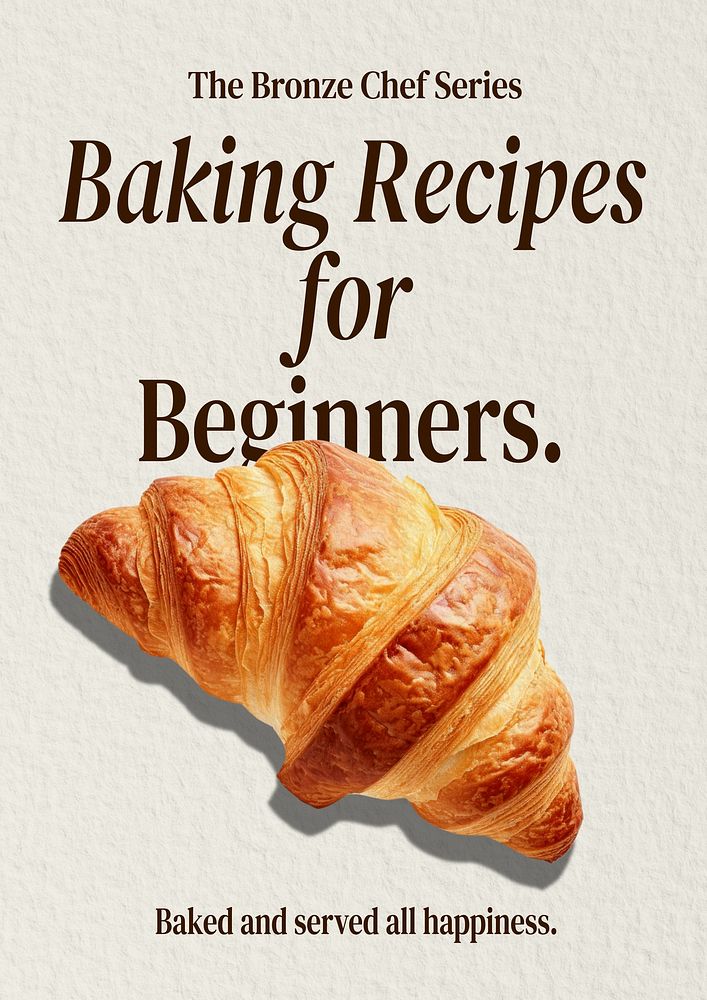 Beginner baking recipes poster template