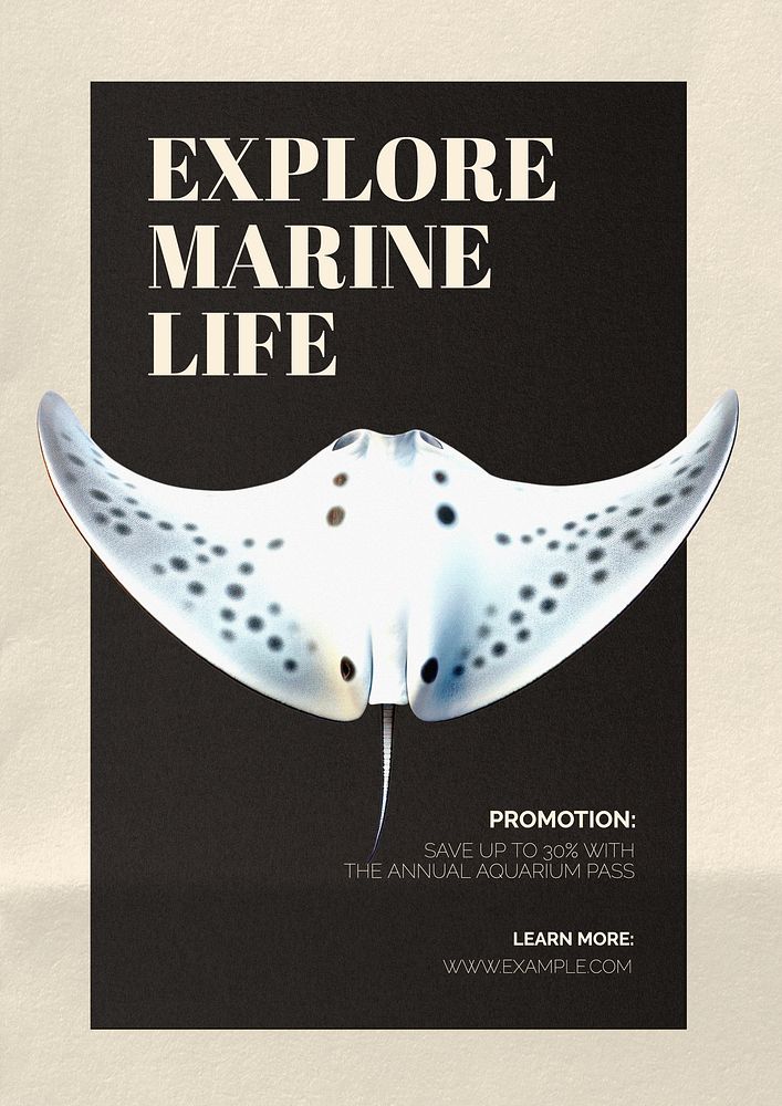 Explore marine life poster template  
