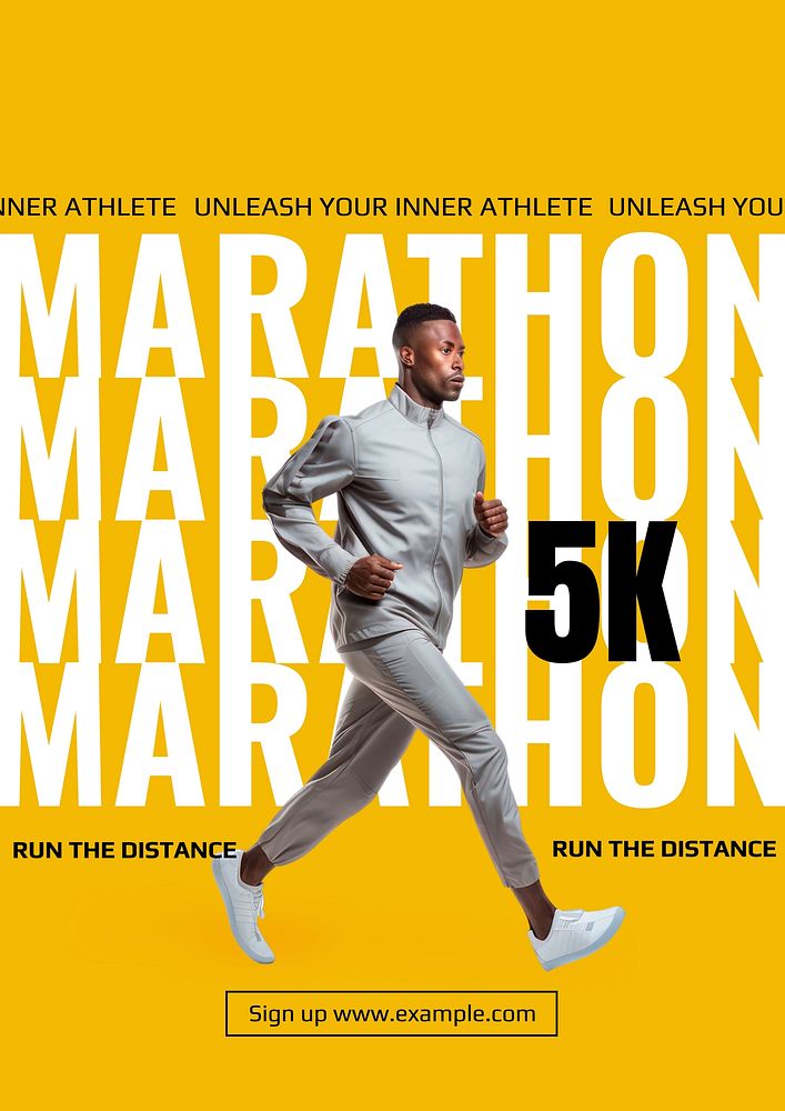 Marathon   poster template