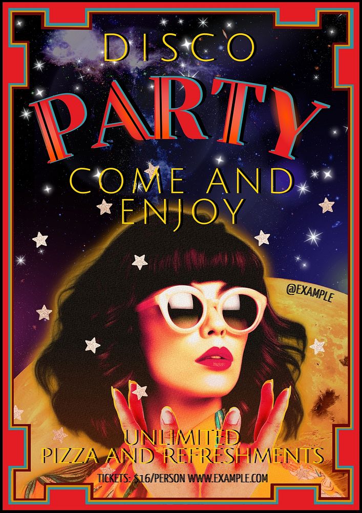 Disco party   poster template