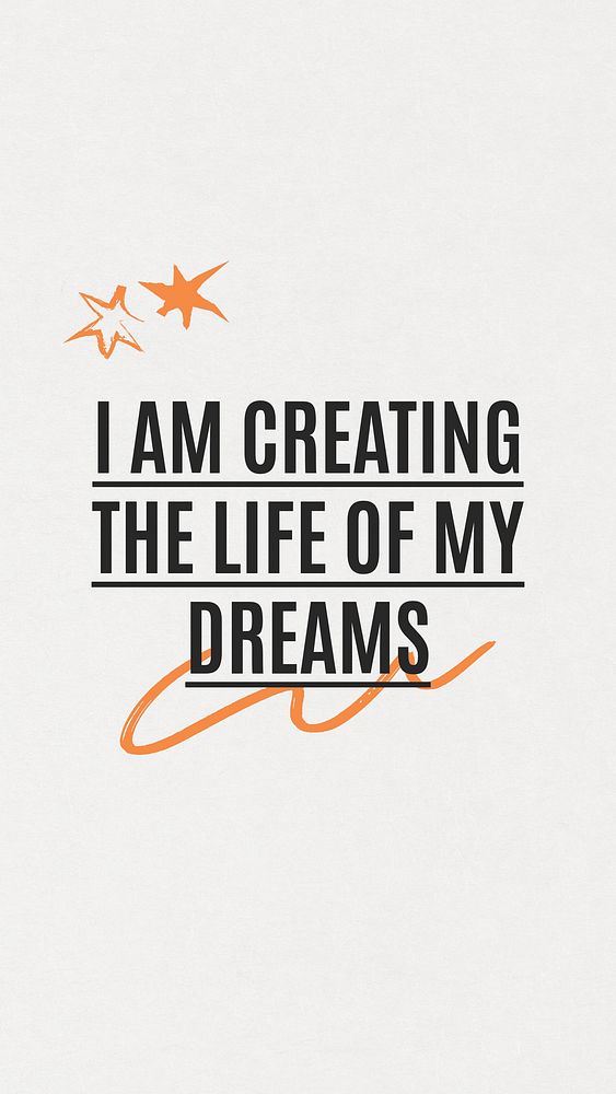 Dream & life quote Instagram story template