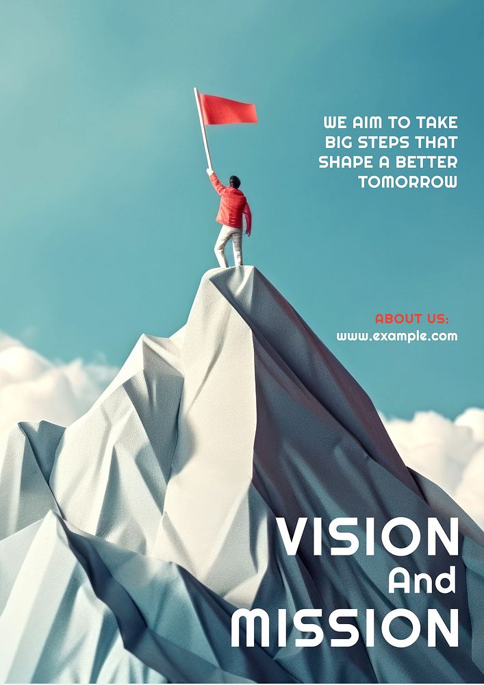 Company vision & mission poster template