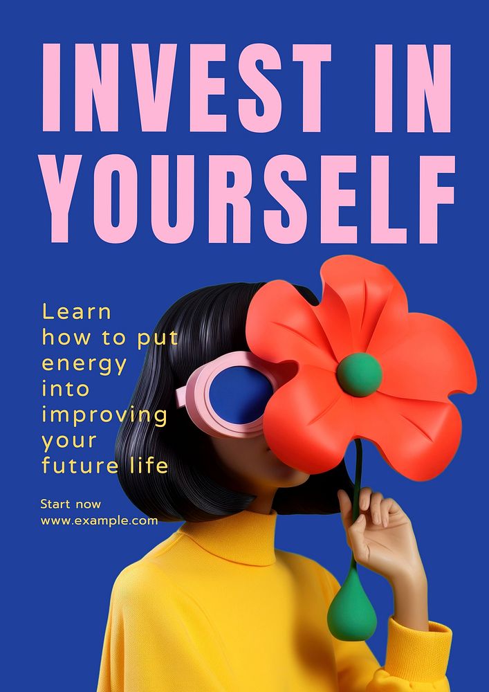 Invest in yourself poster template