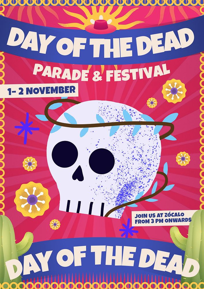 Day of the dead poster template