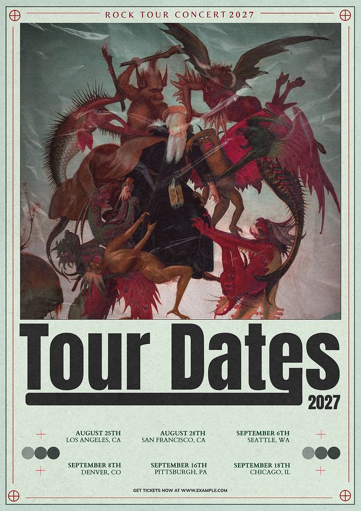 Tour dates poster template  