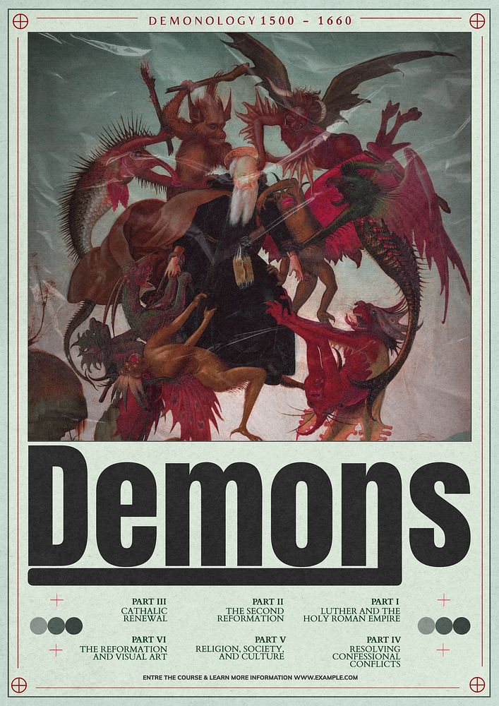 Demonology course   poster template