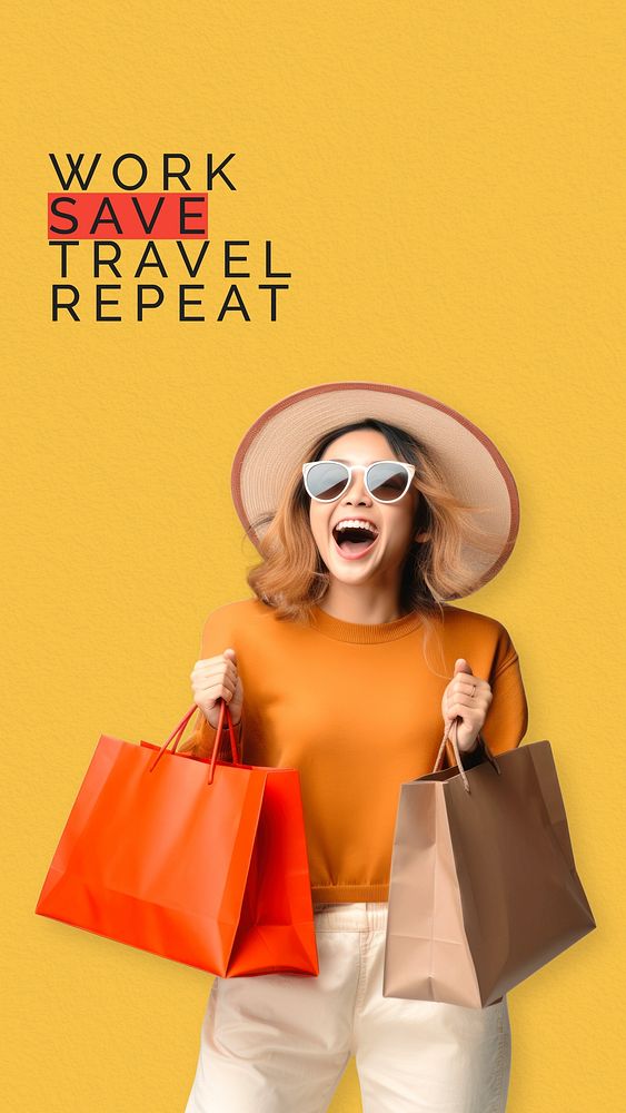 Travel quote mobile wallpaper template
