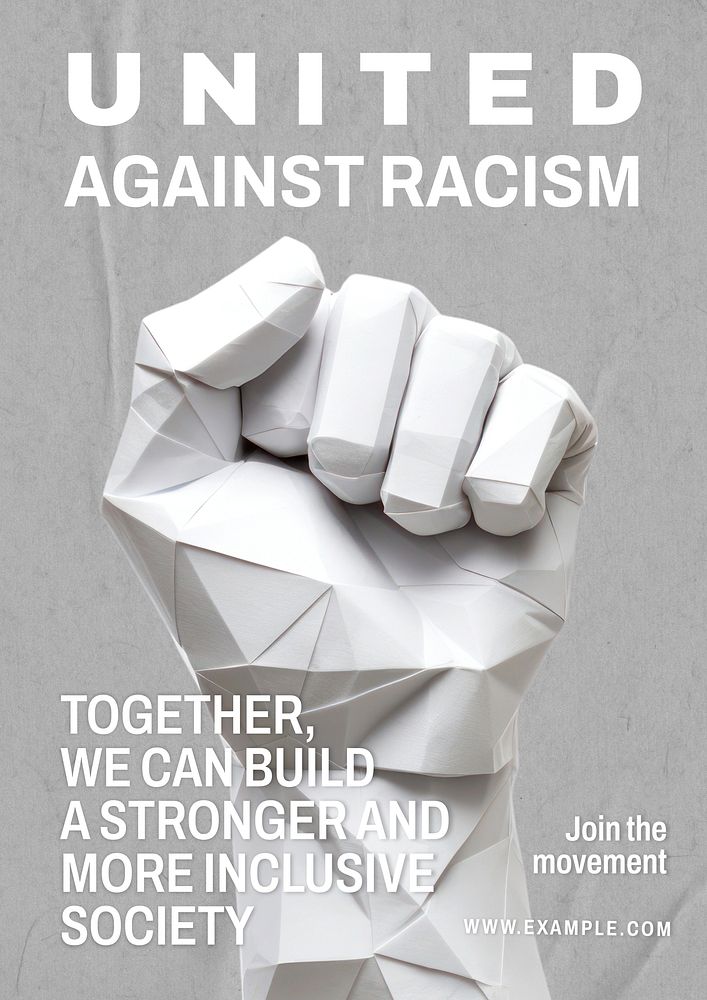 United against racism poster template