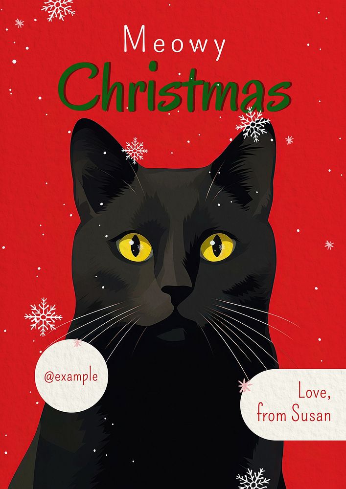 Meowy Christmas card template
