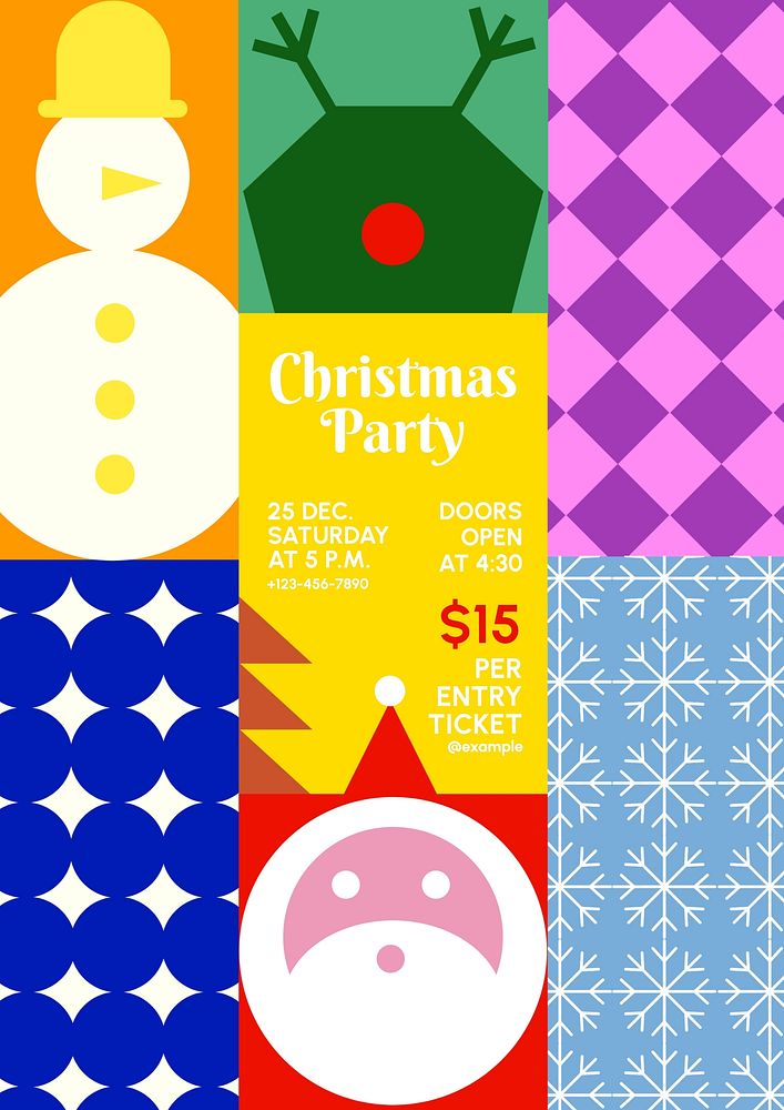 Christmas party  invitation card template