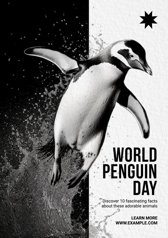 World penguin day poster template