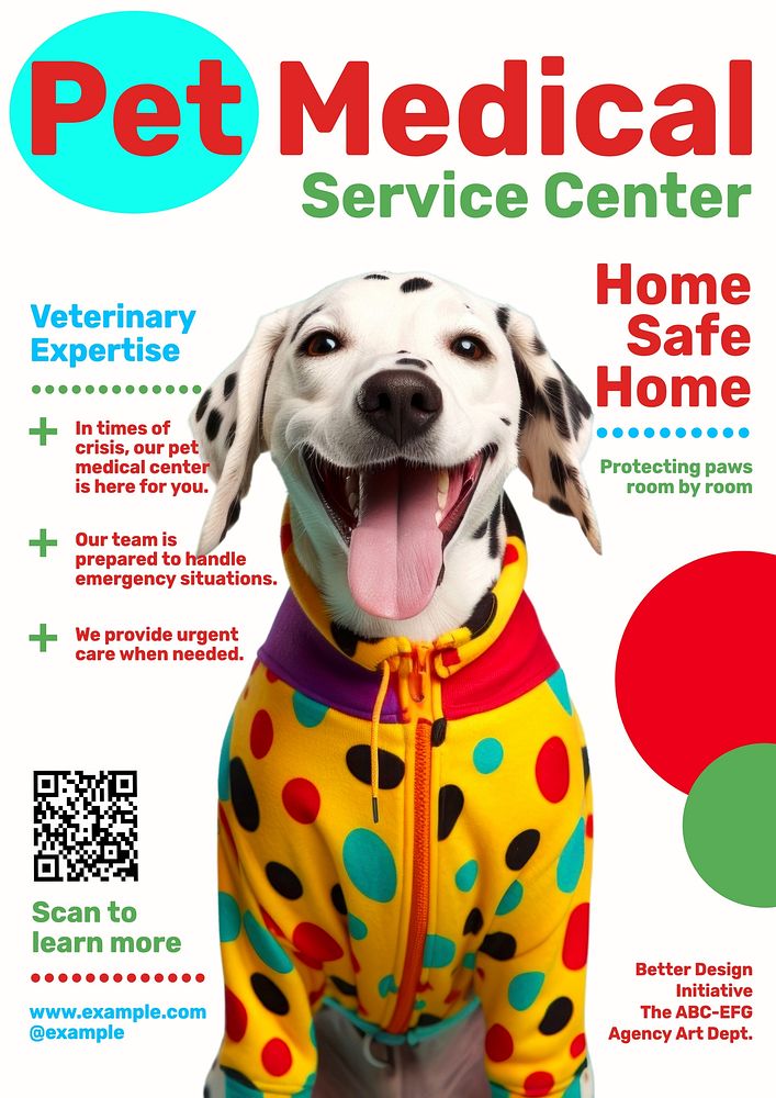 Pet medical service   poster template