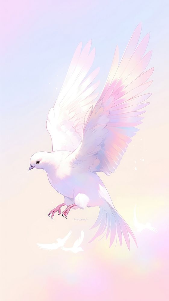 Little dove flying background animal pigeon bird.