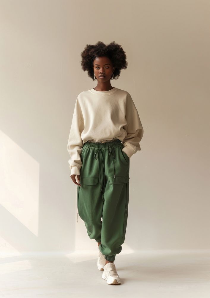 Blank deep green fashion sportwear mockup apparel clothing knitwear.