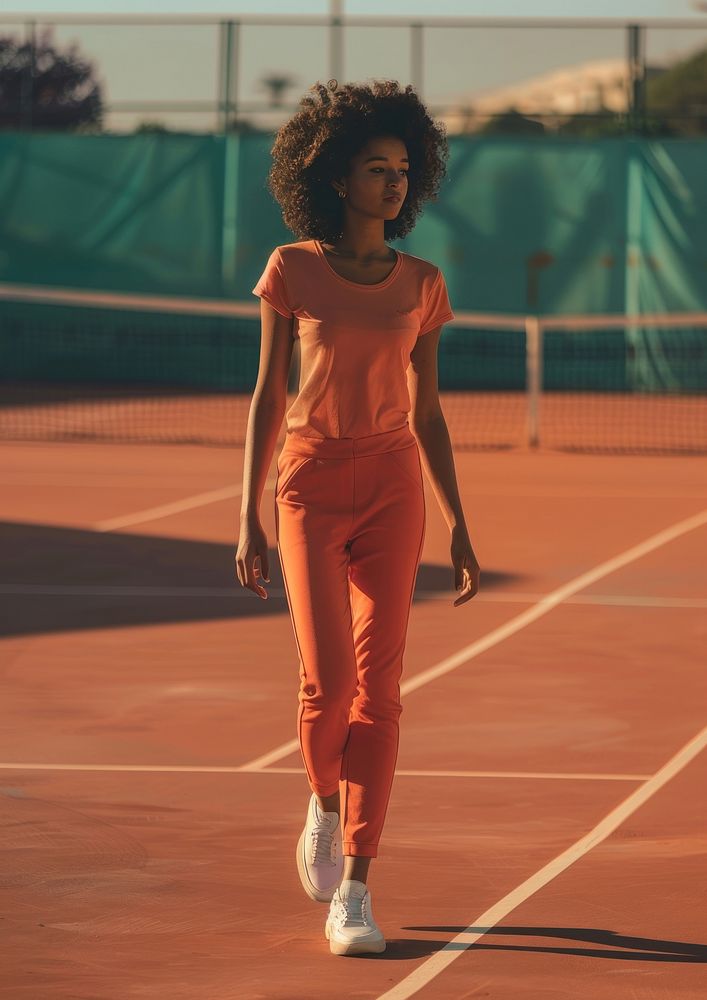 Blank orange fashion sportwear mockup apparel clothing footwear.